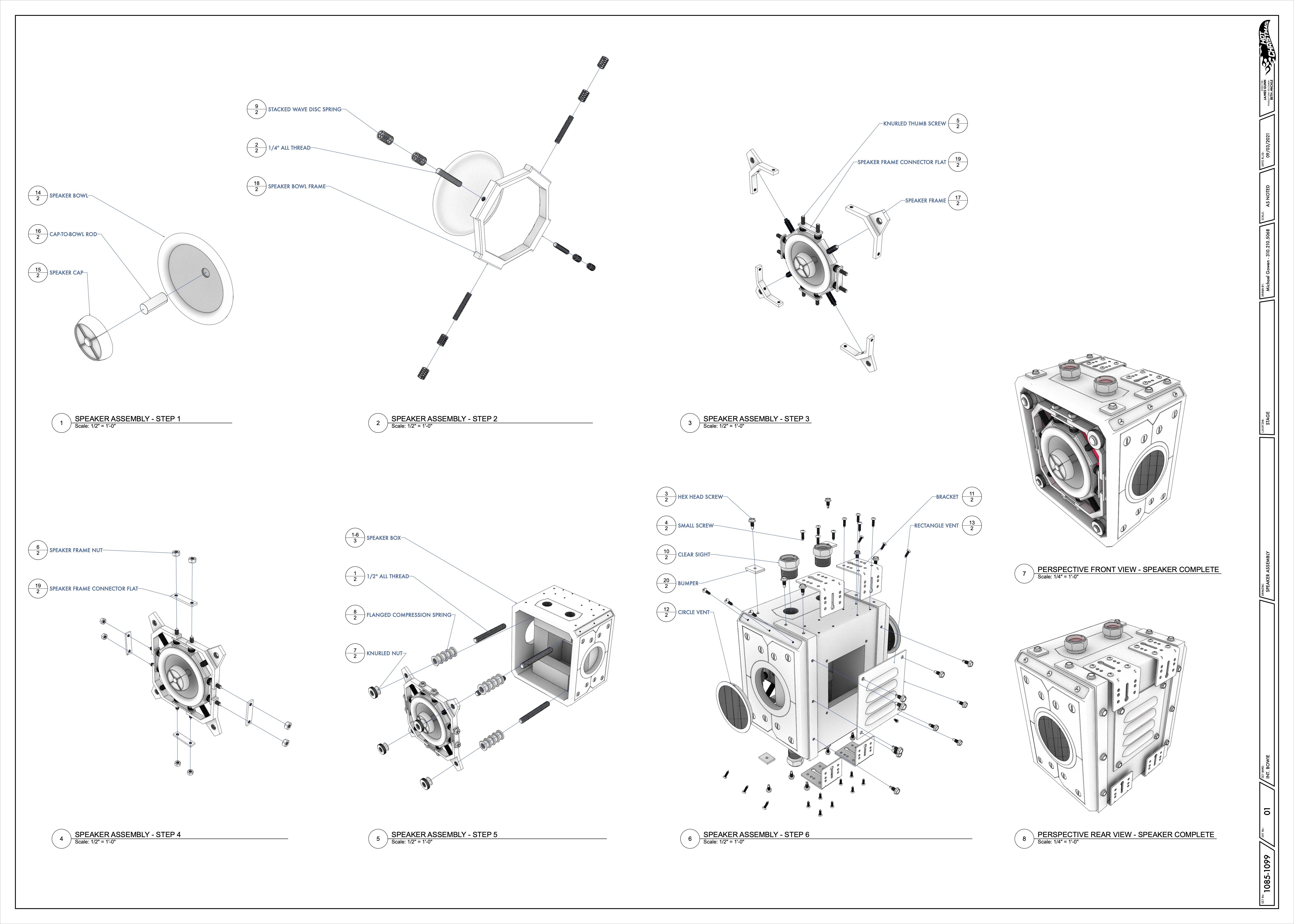 Bowie speaker system drawing