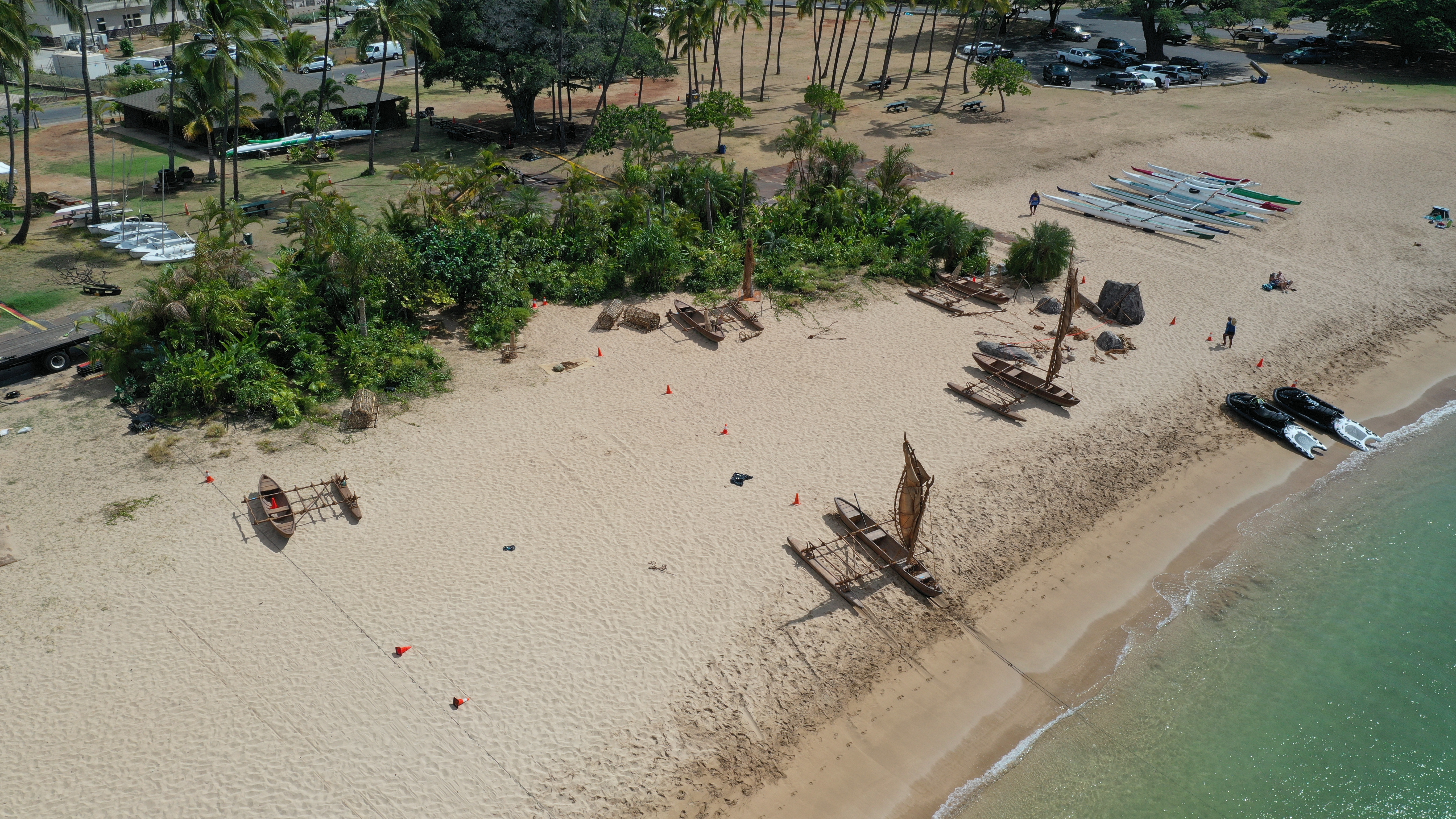 Drone shot of Hawaii setup