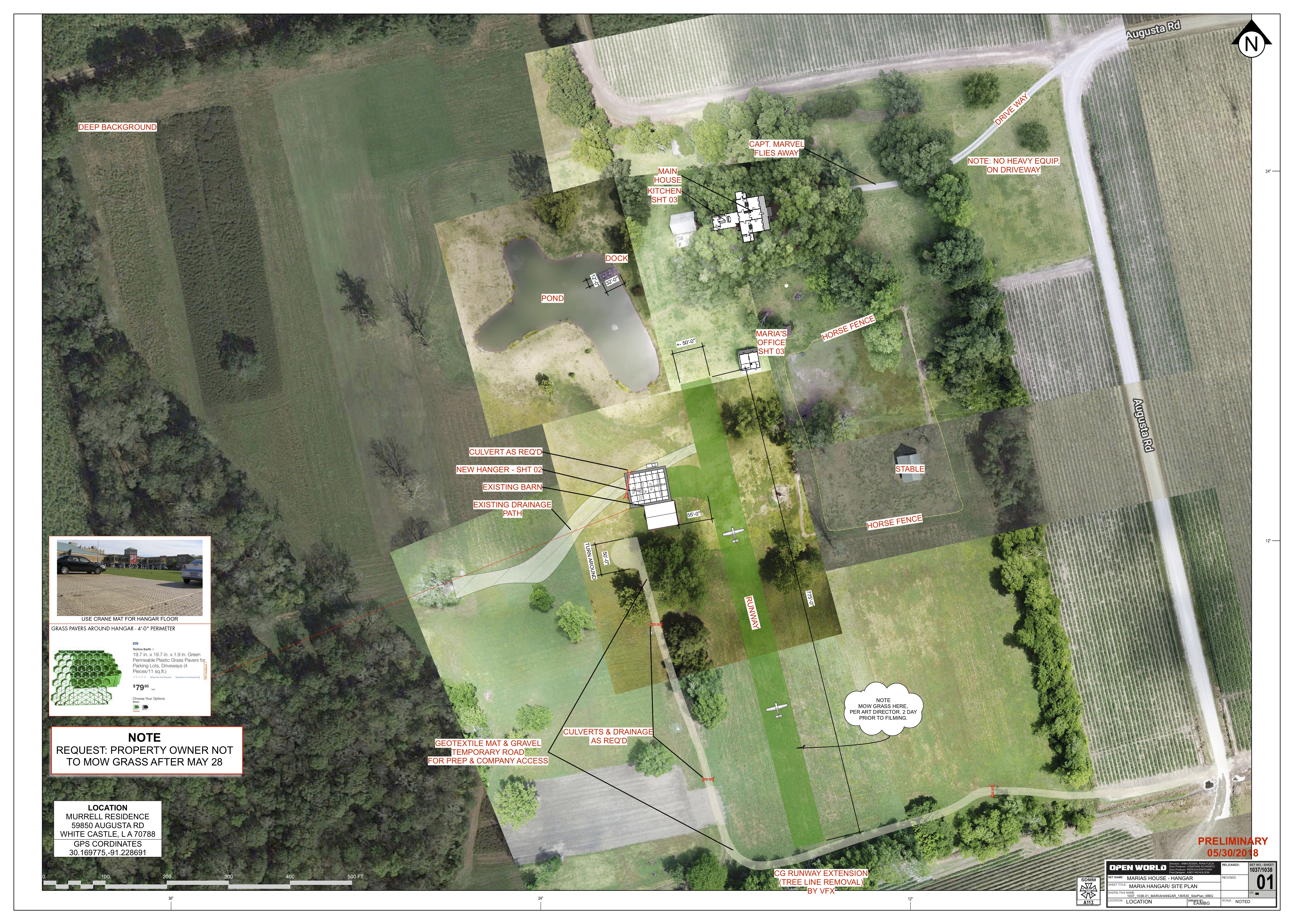 Louisiana location scouting and residential design plans