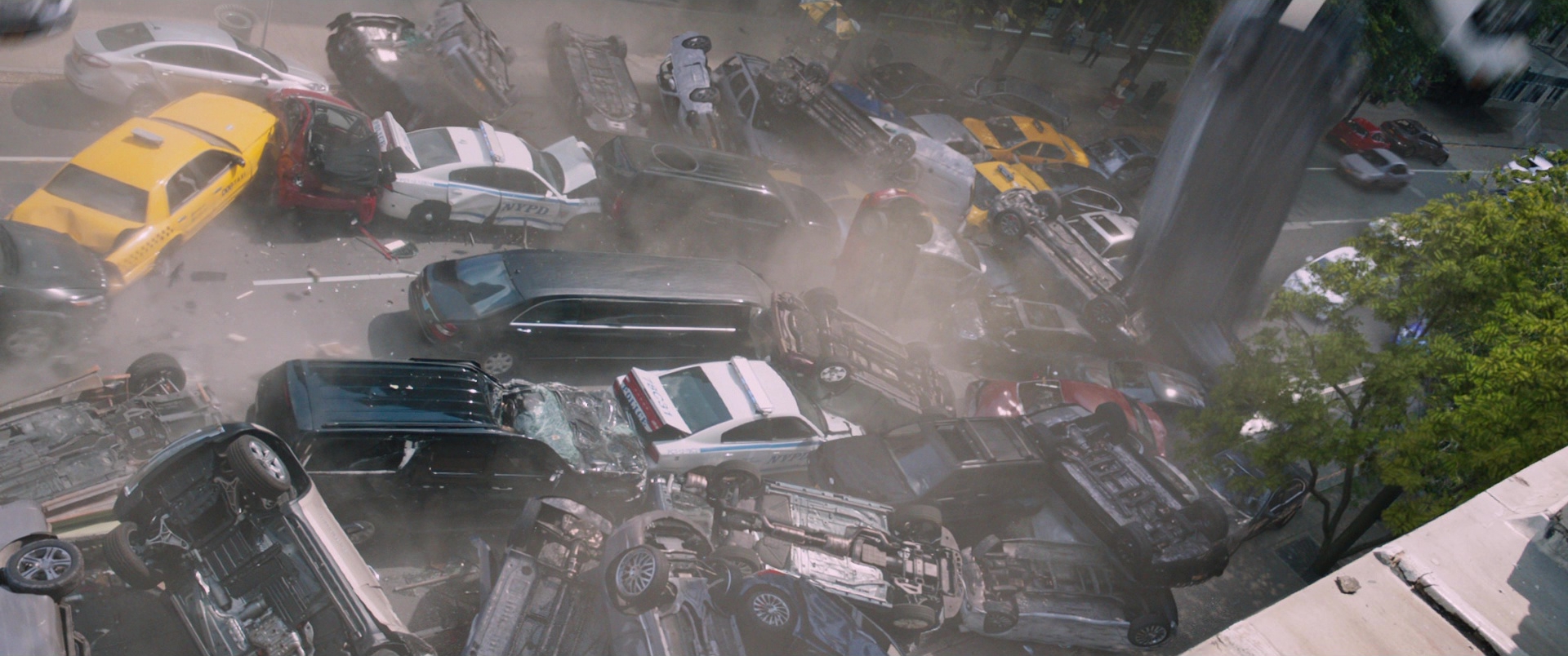 Car pile-up sequence