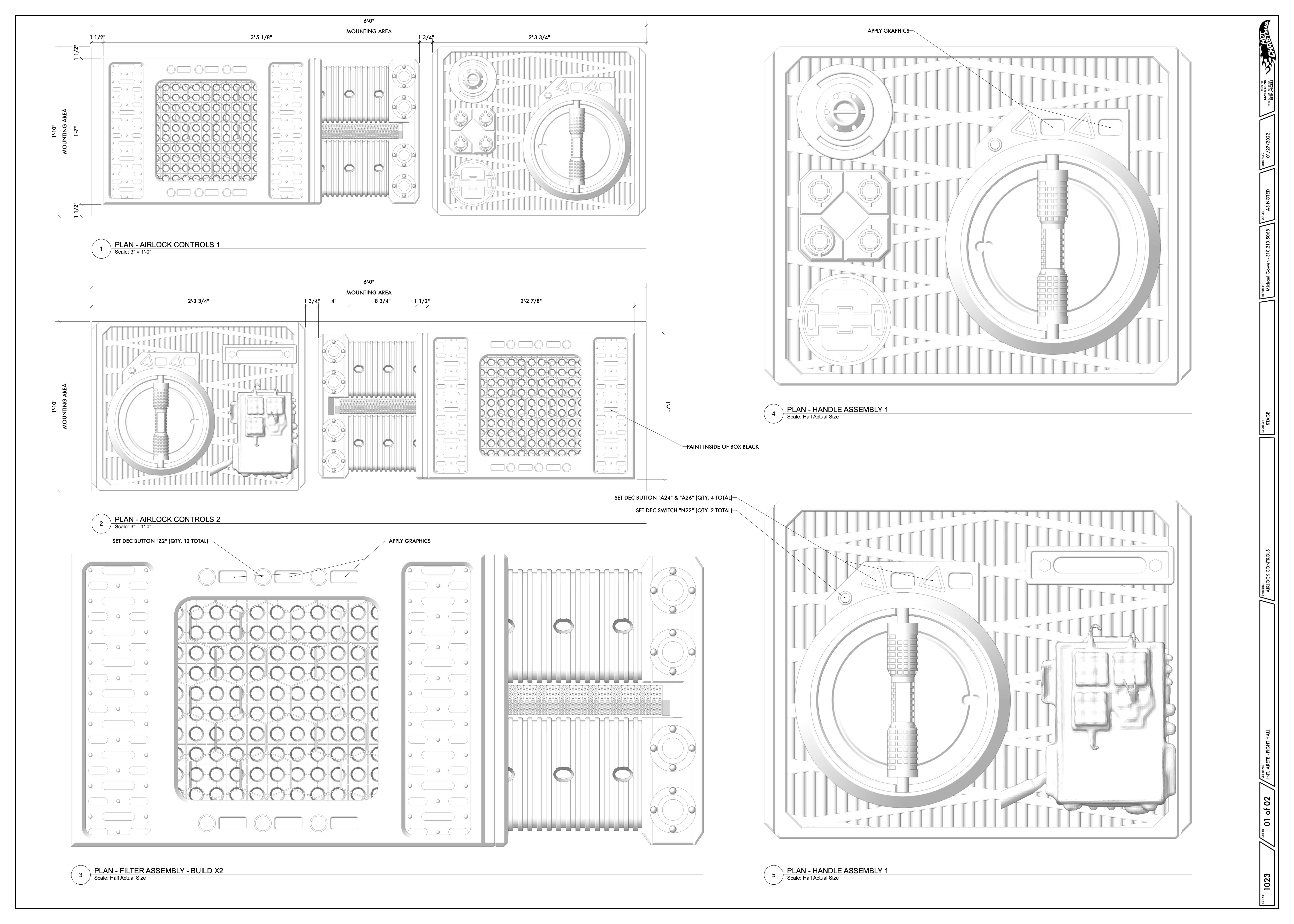Control panel technical drawing