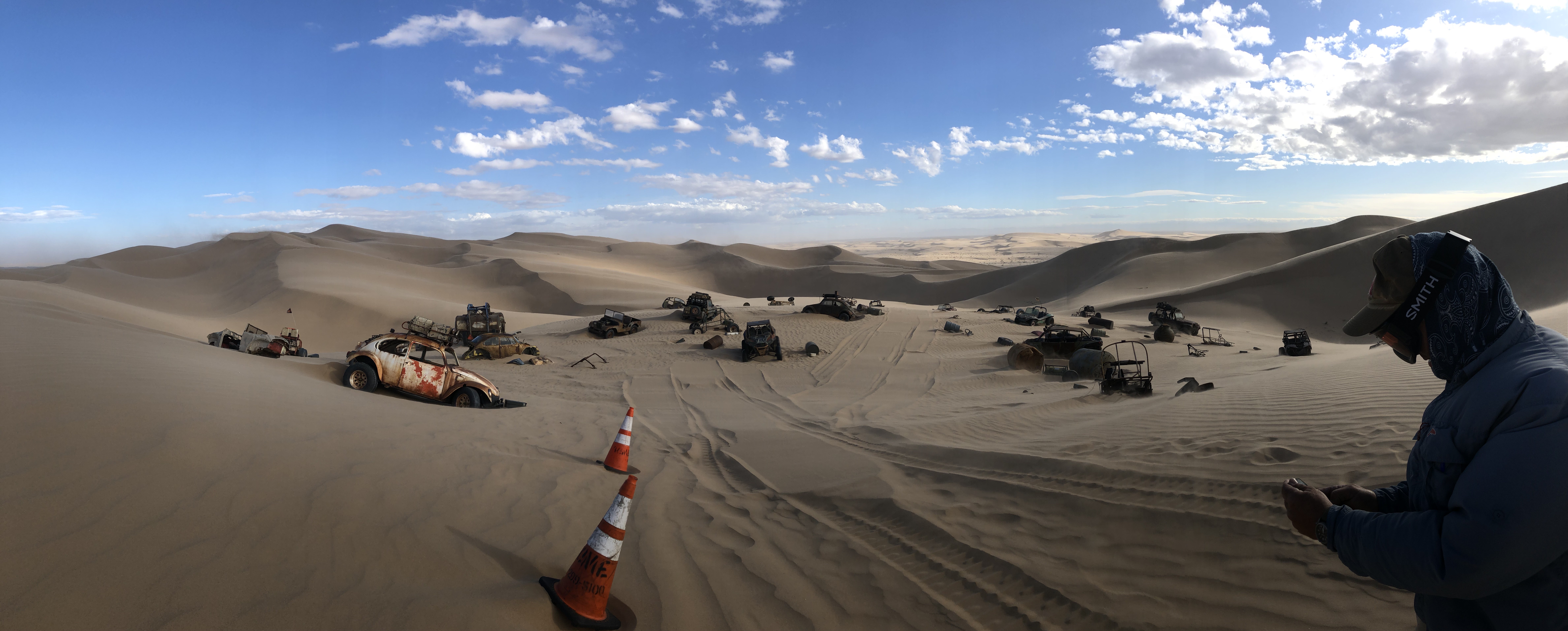Dune buggy graveyard on location