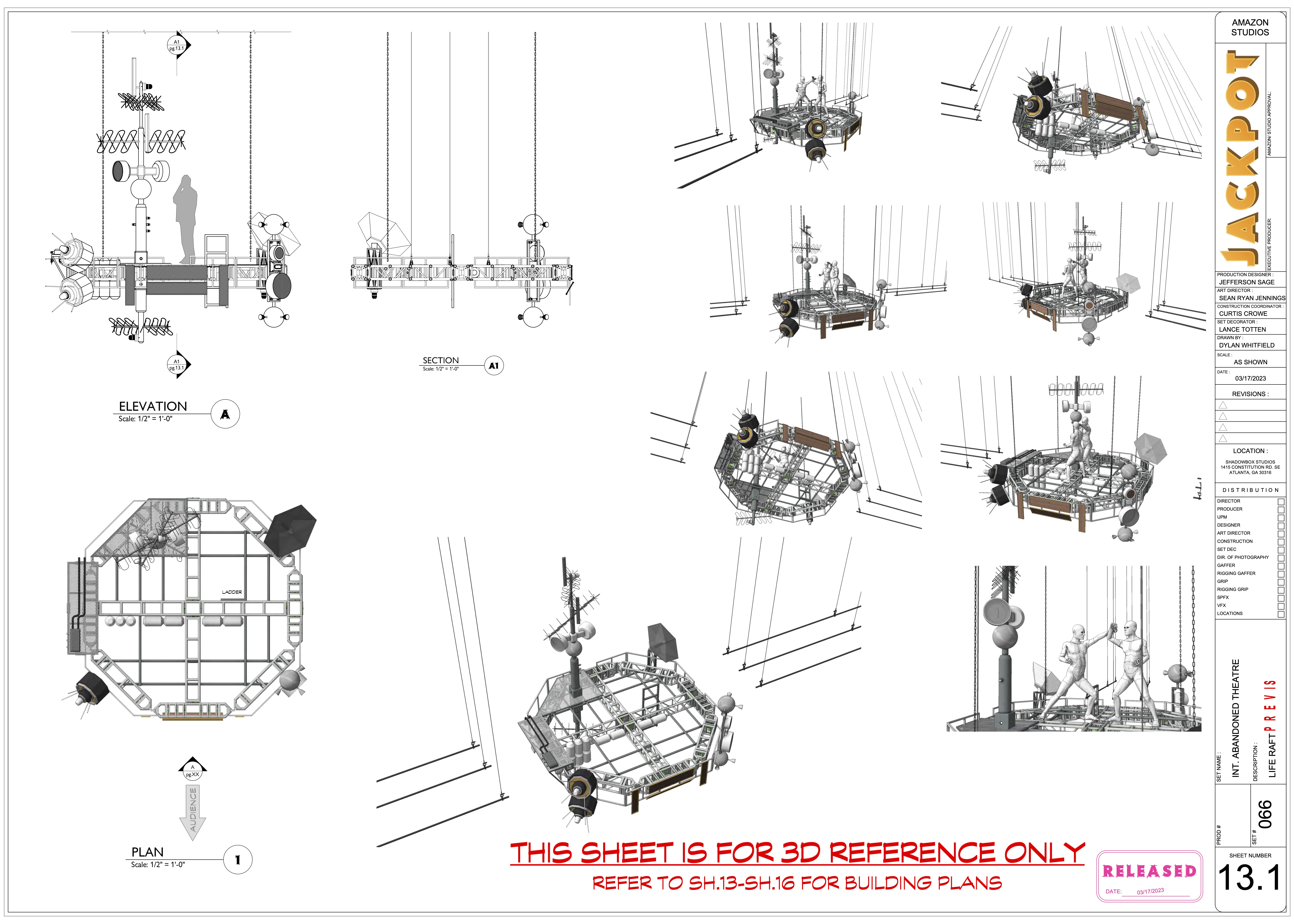 Floating set piece design