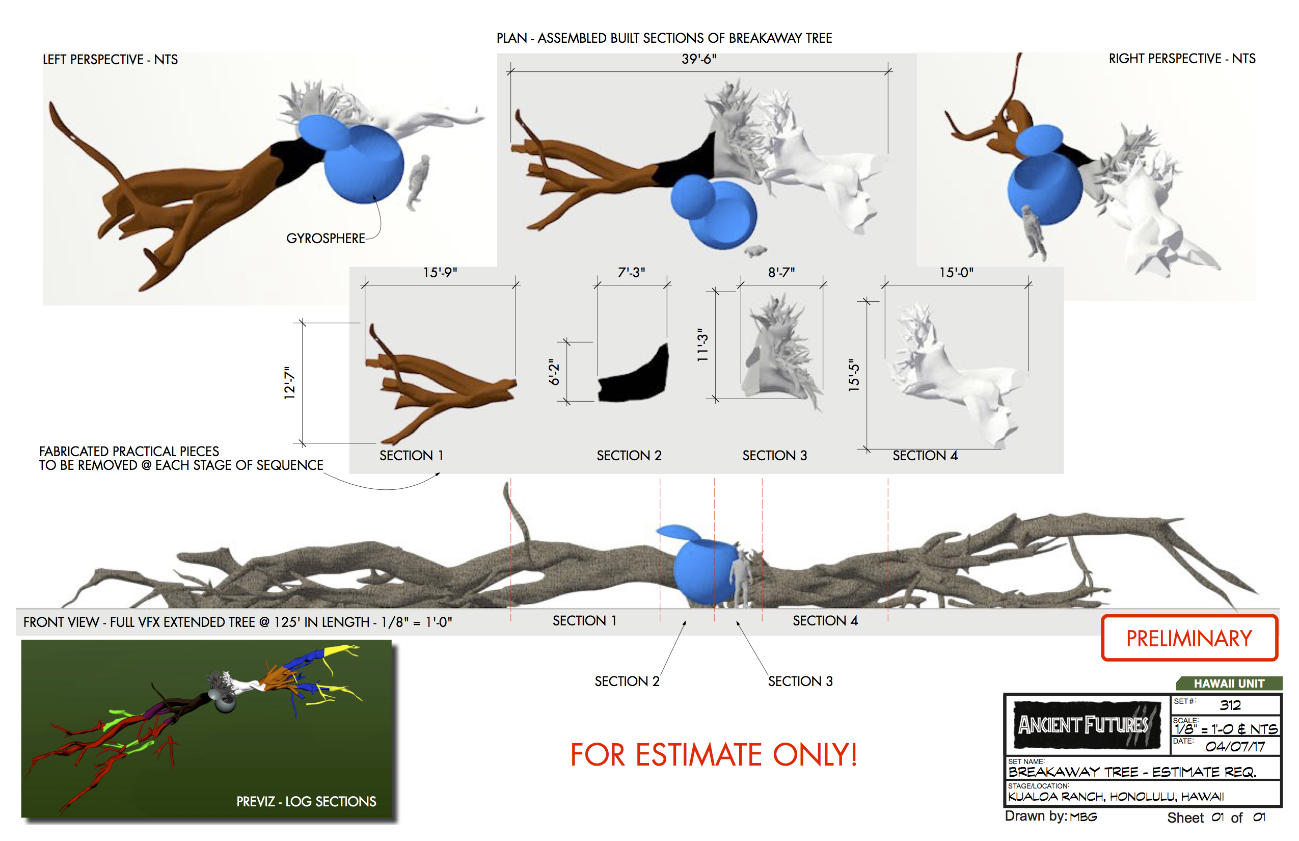 Broken tree set design