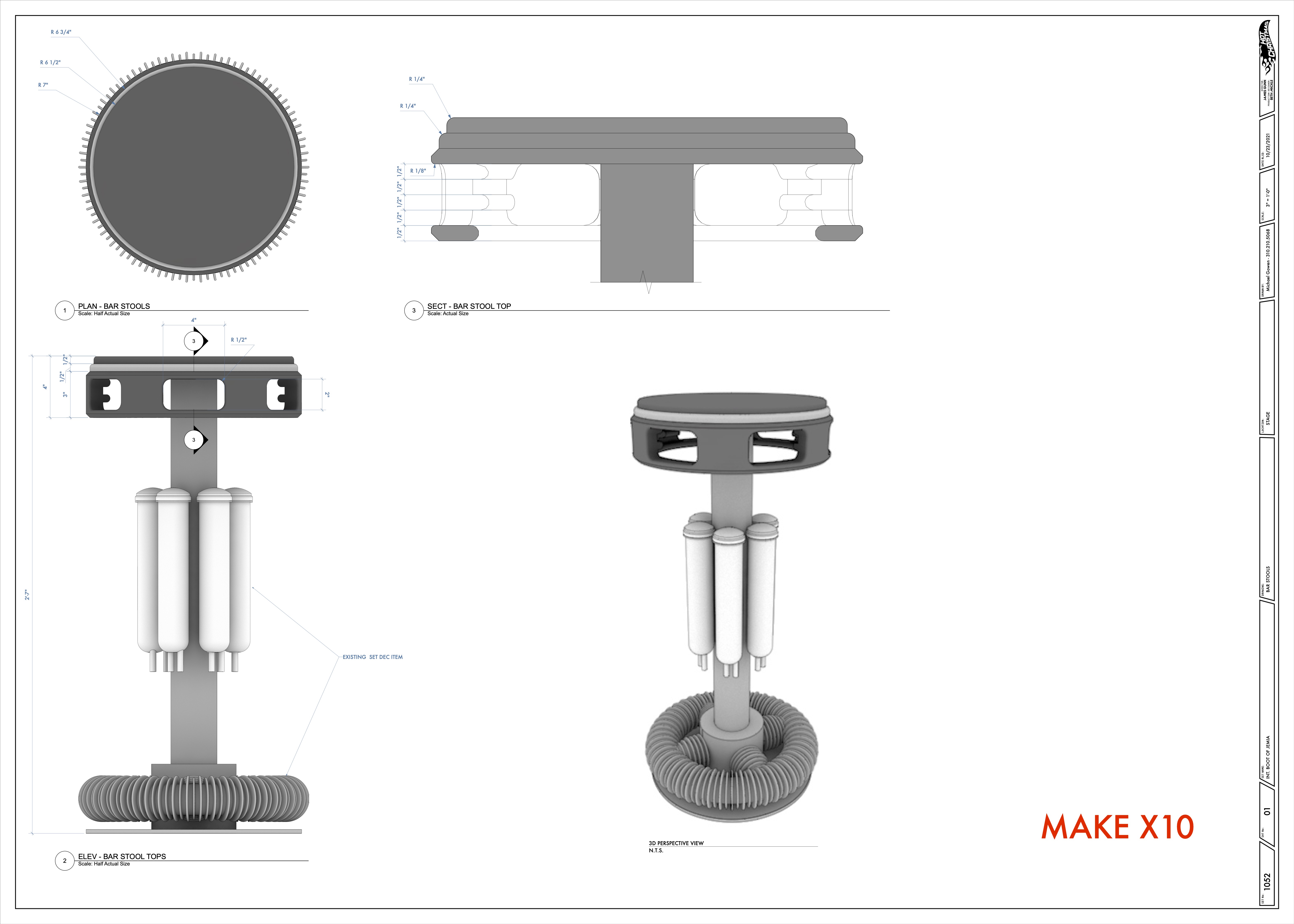Knowhere bar stool drawing