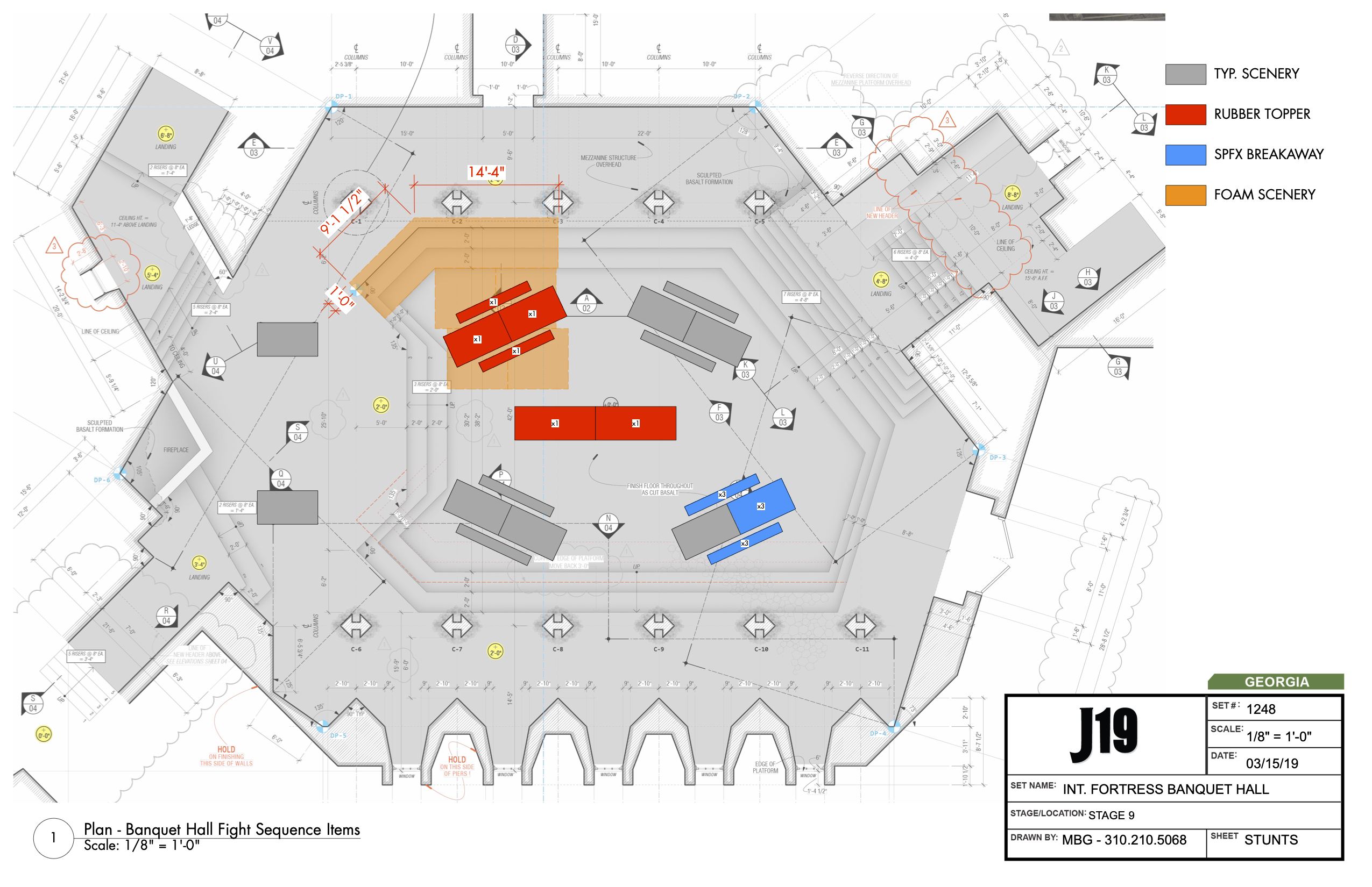 Main hall stunt coordination drawing