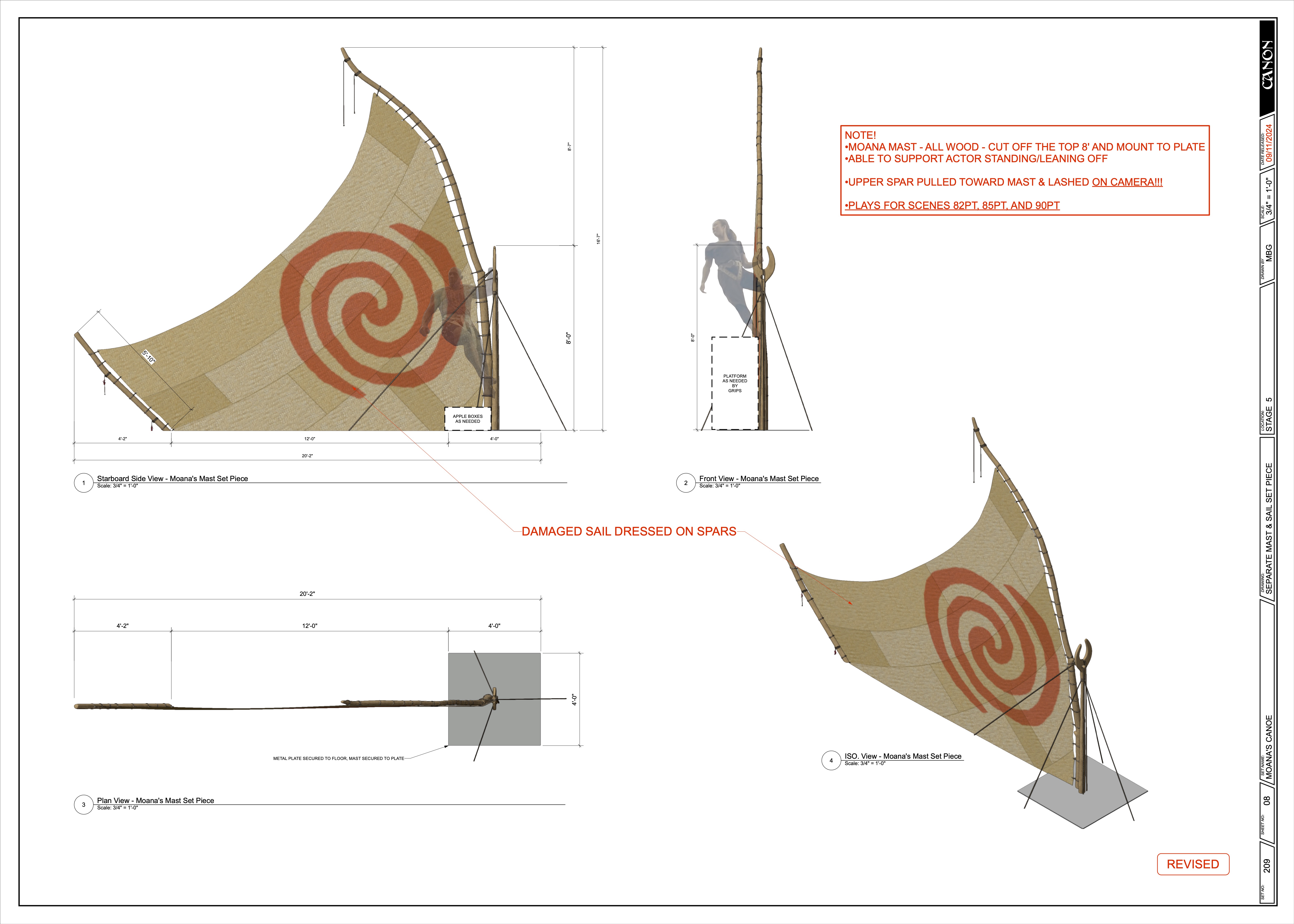 Mast top technical drawing