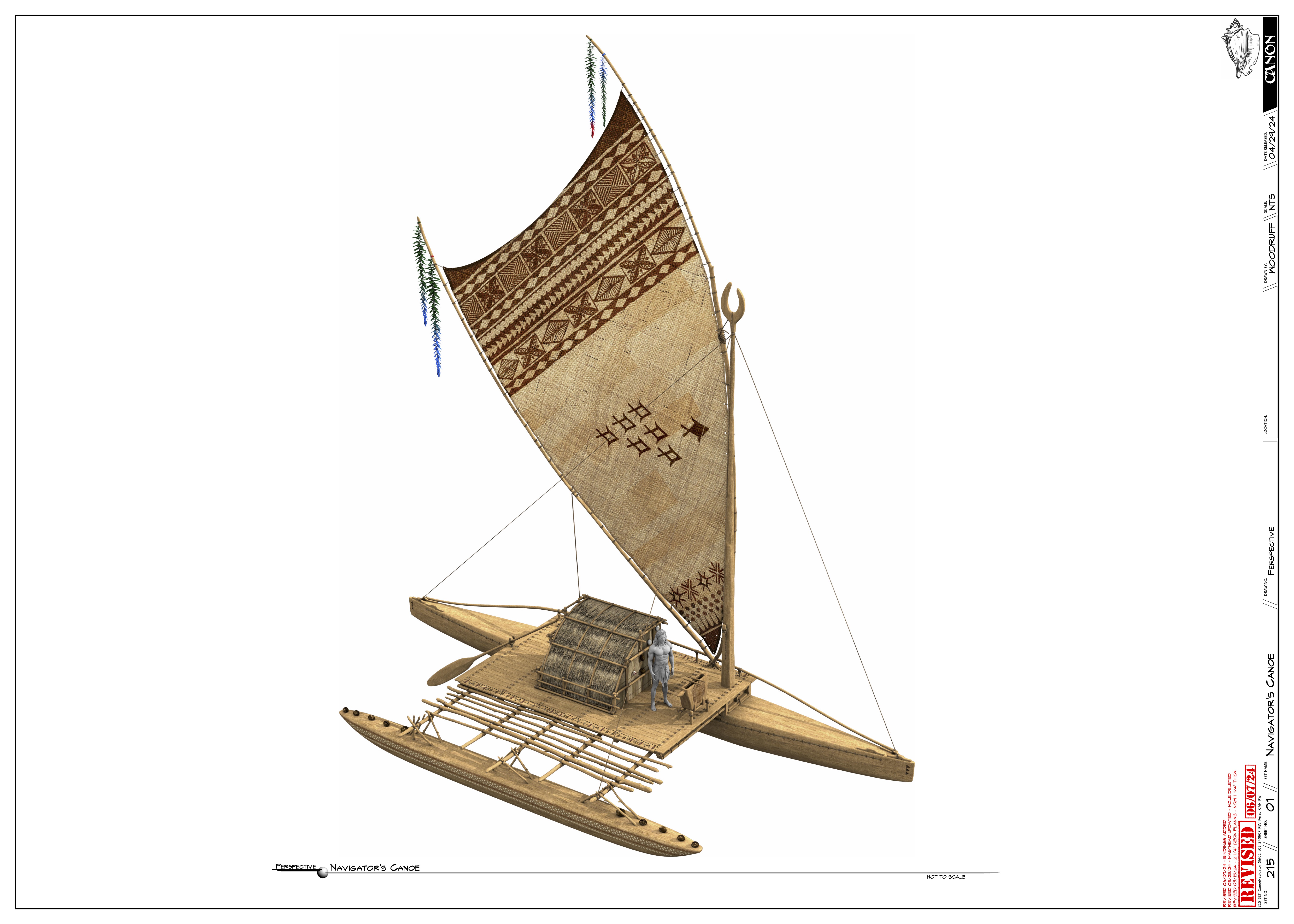 Navigator canoe technical drawing